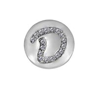 Quiges Femme Bouton Pression 18mm Argenté Alphabet D Brillant pour Chunk Accessoires