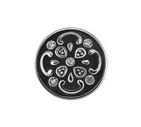 Quiges Femme Bouton Pression 18mm Argenté Ornement avec Oxyde de Zirconium Gris pour Chunk Accessoires