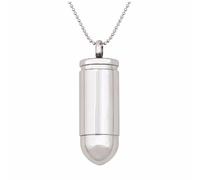 Quiges Pendentif urne funéraire en acier inoxydable - Capsule Memorial Cremation - Avec collier réglable - 46-52 cm, 46-52 Centimeter, Acier inoxydable, Pas de pierre précieuse