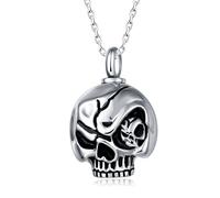 Quiges Pendentif urne funéraire Memorial en acier inoxydable avec pendentif en frêne en forme de cœur en robe pour crémation avec collier réglable 46-52 cm, 18, Acier inoxydable, Pas de gemme