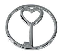 Quiges Plaqué Argent Grand 33mm Coin Pièce de Monnaie Coeur n Forme de Coeur pour Collier Pendentif Interchangeable