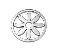 Quiges Plaqué Argent Grand 33mm Coin Pièce de Monnaie Forme de la Fleur pour Collier Pendentif Interchangeable