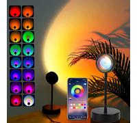 QUIGO Sunset Lamp Lampe Coucher de Soleil Veilleuse Led Chambre Neon Projecteur Lumiere Led Gaming Lampe de Chevet/Bureau Rgb Ambiance Decoration Chambre Fille Aesthetic Room Decor
