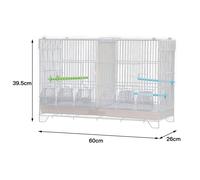 QUIIENCLEE Cage oiseau, avec mangeoire et habitat, adapté aux perroquets, canaris，60*26*39.5cm