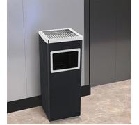 QUIIENCLEE Poubelle avec Cendrier pour Intérieur/Extérieur Cendrier sur Pied avec Poubelle Acier