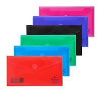 Quijote Paper World Lot de 12 pochettes en plastique pour classement, classement et transport à l'école, au bureau ou à l'université 22,5 x 12,5 cm