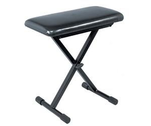 QUIK LOK - BX/9 BANC DE LA SÉRIE BASIC, Petit banc de piano avec coussin standard, Structure en acier robuste, Pliable et réglable en hauteur sur 3 positions, Charge maximale 90 kg, Noir
