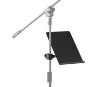 QUIK LOK - MUS/002 Bras articulé avec plateau/pupitre, pince universelle Ø15-35mm, léger et compact, idéal pour musiciens, couleur noire