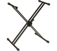 QUIK LOK - QL/646, robuste support en X à niveau unique avec double cadre pour clavier, série PRO, charge maximale 90 kg, poids 4,8 kg, couleur noire