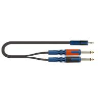 QUIK LOK - RKSA/140-5 MINI-JACK STÉRÉO/2 JACK MONO, Câble Adaptateur, Connecteurs : Mini-jack Stéréo 3,5 <-> 2 x Jack Mono, Longueur 5 m, Couleur Noir