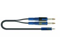 QUIK LOK - RKSA/150-2 - Câble audio de 2 jack Phono-RCA vers 1 minijack stéréo 3,5 mm, 2 mètres, couleur noire