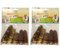 Quiko Mini Pop Corn Special 170g pour rongeurs - épis de maïs au Naturel avec de précieux nutriments (Lot de 2)