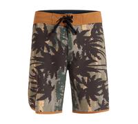 QUIKSILVER Boardshorts 'Highline Scallop 19' cognac / anthracite / kaki / sapin, Taille L-XL