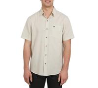 Quiksilver Chemise décontractée boutonnée à Manches Courtes en Coton tissé de qualité supérieure pour Homme, Bouleau argenté, Taille XL