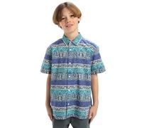 QUIKSILVER Chemise 'Global Heat' crème / turquoise / bleu foncé / violet, Taille 169-174