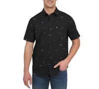 Quiksilver Chemise tissée en Coton Doux pour Homme, à Manches Courtes, avec Boutons, Couleur Noire, Taille L
