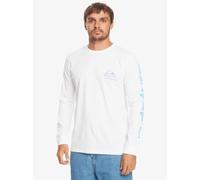 Quiksilver Mens LS Cotton Crew Neck T-Shirt ~ Omni Logo blanc
