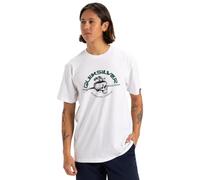 Quiksilver Skull Lines SS T-Shirt, White, L Homme