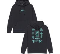 Quiksilver - Sweat à capuche en coton et en matière recylée - Salt Water Graphic Hoodie Black pour Homme en Coton - Taille M - Noir Noir M