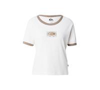 QUIKSILVER T-shirt 'RINGERTEESCREEN' marron / blanc, Taille S