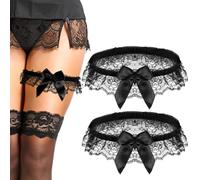 Quilax Jarretière blanche pour mariée, jarretière de mariage avec dentelle blanche, jarretière de mariée, bandelettes, cadeau pour mariée, fête, fiançailles
