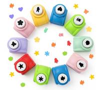 Quilax Lot de 12 mini perforatrices à papier, perforatrices, différentes formes, cercle, étoile, cœur, pour scrapbooking, cartes, loisirs créatifs, étiquettes cadeaux, loisirs créatifs