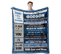 Quilazy Cadeau pour filleul de la part de marraine, parrain et parrain et marraine, couverture à mon dieu fils, première communion, baptême, confirmation pour adolescents garçons, cadeau de Pâques