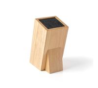 QUILINAR Porte-couteaux universel - Bloc en bois d'hévéa avec tiges flexibles pour plusieurs ustensils - Peu encombrant et durable - Design compact 25,5 x 15,5 x 11 cm - Bois naturel