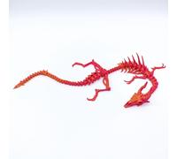 Quille articulée imprimée en 3D pour panier de Pâques, dragon, jouet, figurine décorative, figurine de bureau flexible (or rouge)