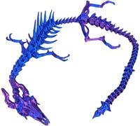 Quille articulée imprimée en 3D pour panier de Pâques, dragon, jouet, figurine décorative, figurine de bureau flexible (panier violet)