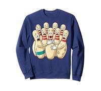 Quilles de Bowling effrayées, Dessin animé, Joueur de Bowling Sportif Amusant Sweatshirt