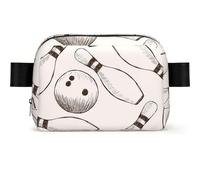 Quilles et Boules de Bowling,Sac Banane carré de Voyage, Sac de Poitrine décontracté, Sac Banane pour Hommes et Femmes