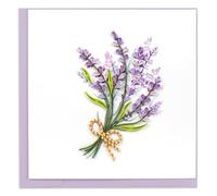 Quilling Tied Lavender Bunch Carte de vœux parfumée Finie à la main