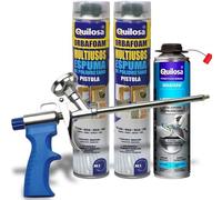 QUILOSA - Kit pistolet à mousse quilosa Caliber 30 + 2 flacons de mousse polyuréthane quilosa Orbafoam 750 ml + nettoyant mousse polyuréthane quilosa 500 ml