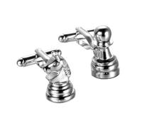 QUILSTM Boutons de manchette tendance pour homme, couleur argent, parfaits | grandes occasions. Élégants et originaux, ces boutons de manchette mesurent 18 x 11 mm.