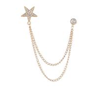 QUILSTM Broche élégante en strass pour homme, ornée d'une étoile à cinq branches. Idéale pour les fêtes et le quotidien, Pour elle apporte une touche