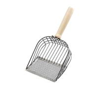 QUILSTM Pelle à litière Polyvalente pour Chats, avec Un bac pour gérer Les déchets des Petits Animaux et faciliter Le Nettoyage. Pelle à litière en métal pour Chatons, Argent, 13 x 28 cm