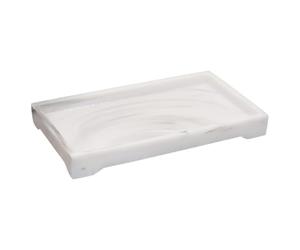 QUILSTM Plateau de rangement décoratif pour bijoux, pouf de salle à manger | coiffeuse commode en résine, motif marbre, porte-bijoux, présentoir pour mouchoirs et bougies.
