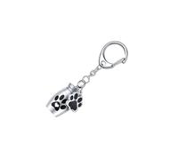 QUILSTM Porte-clés en Alliage d'aluminium, urne funéraire pour Animaux de Compagnie, conservez de précieux Souvenirs, Pot de Rangement pour Poils d'animaux, Argent, Argent, 2.5 x 1.6 cm