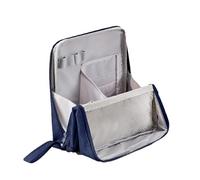 QUILSTM Trousse de Maquillage Grande capacité avec Compartiments pour Un accès Facile à Tout. Peut Tenir Debout sur n'importe Quelle, Bleu foncé