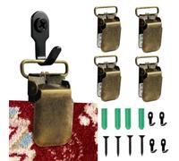 Quilt Wall Hangers - 4 Piece Vintage Bronze Tapestry Display Clips