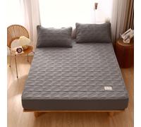 Quilté Protecteur De Matelas Taille Roi Reine Couverture Matelas Antidérapant Envelopper Tout Autour Bande Élastique Feuille Montée avec Poche Extra Profonde De 11In,Greyb,100 * 200cmTWIN