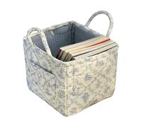 Quilted Stôragê Basket - Foldable Launďry Hamper With Easy Carry Handles | Boho Floral Organizer For Home | For Bedroom, Nursery, Playroom, Large Capacity