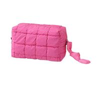 Quilted Toiletry Cosmetic Bag - Makeup Organizer Pouch, Travel Toiletry for Wife Girlfriend Students, Polyester Cosmetic Storage with Ipsticks Lotion Eyeshadow, Makeup Bag with Multi Compartments