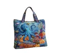 Quilted Tote Bag for Women, Vintage Quilted Bags Shoulder Tote，Octopus