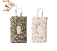 Quilted Wipe Holder Floral, Portable Wipes Case, Canvas Floral Quilted Wipe Dispenser Portable Wet Wipe Pouch for Mom (A)