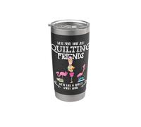 Quilter Gift - Were More Than Just Quilting Friends Flamingo Gobelet isotherme en acier inoxydable double paroi