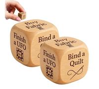 Quilter’s Dice, Dés Quilting Dés de Décision en Bois À 6 Faces, Faits Main avec Tâches de Quilting Gravées, Cadeau Amusant pour Quilters, les Passionnés Couture et les Amateurs D'artisanat(2pcs)