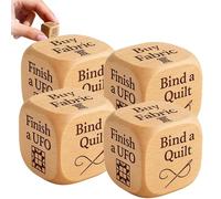Quilter’s Dice, Dés Quilting Dés de Décision en Bois À 6 Faces, Faits Main avec Tâches de Quilting Gravées, Cadeau Amusant pour Quilters, les Passionnés Couture et les Amateurs D'artisanat(4pcs)