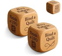 Quilter’s Dice Handmade Wooden Quilter’s Decision Dice With 6 Engraved Quilting Tasks, Novelty Quilt Guild Gifts, Fun Sewing Gift Sewists & Craft Lovers, Christmas Valentine’s Day(2pcs)